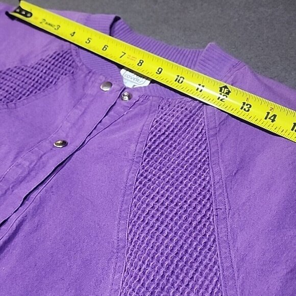 LA Seat Covers Womens Casual Regular Purple Lightweight Cotton Jacket Snaps - Picture 5 of 8